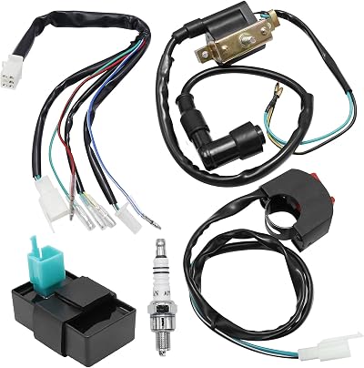 Hoypeyfiy 5 Wiring Loom Kill Switch Coil CDI Spark Plug Kit 110 125 140cc