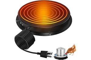 GANGGEND Chicken Water Heater for Winter, 11" Waterer Heated Base for 1-5 Gallon Metal Plastic Poultry Water, 110 Watt Heated Poultry Waterer with Thermostat for Chicken Duck Pigeon