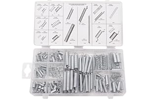 Zkaybb 200PCS Spring Assortment Kit,Extension and Compression Springs Kit,Assorted Size Small Springs，Zinc Plated Steel Mechanical Compression Springs for Home Repairs & DIY