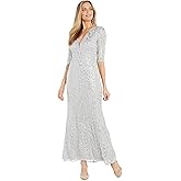 R&M Richards Womens Illusion Gleam Gown