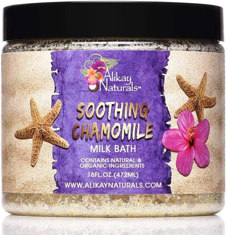 Alikay Naturals Soothing Chamomile Milk Bath Natural Dead Sea Salt, Milk Leaves 16 Ounce