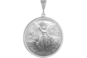 SABRINA SILVER Sterling Silver 1 Onza Plata Libertad Bezel 36 mm Coins Prong Back Round Edge Coin NOT Included