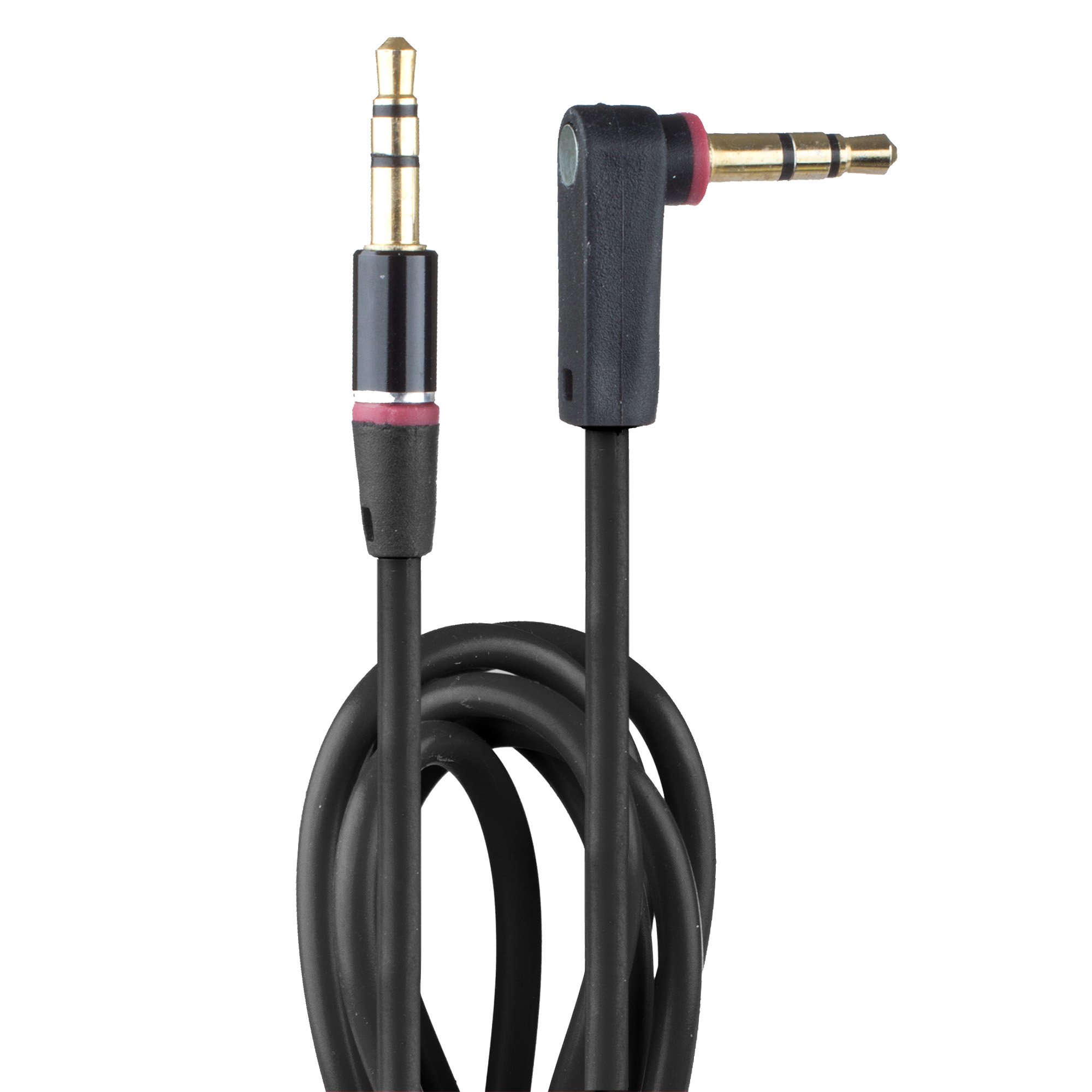 Lilware Rubberized Stereo Auxiliary 3.5 mm Cord Audio Male to Male Cables for Multimedia Devices - Black (Pack of 3)