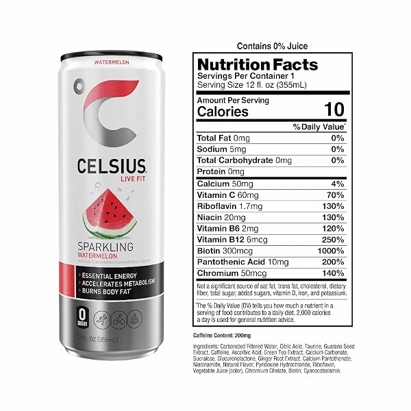 CELSIUS RTD SPARKING WATERMELON, 12 OUNCE