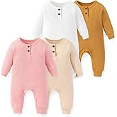 JELYLOVE Unisex Long Sleeve 4-Pack Baby Romper infant Boy Girl Jumpsuits 0-24Months New Born Outfits