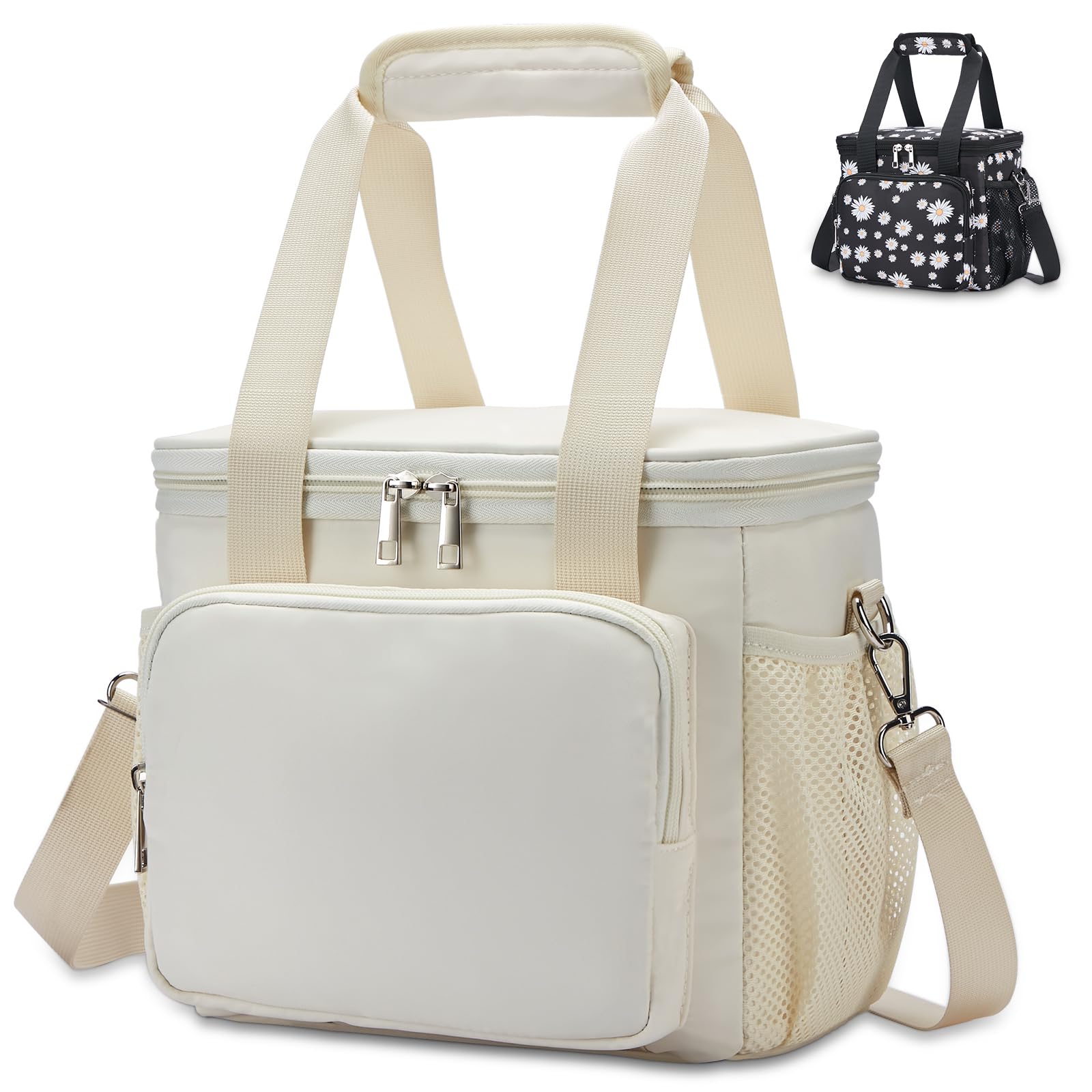 HSHRISH Large Insulated Lunch Bag for Women, 10L White, Leakproof, Waterproof, Thermal, Reusable, Picnic, Work, Camping, Beach, Outdoor, Hiking — image 1