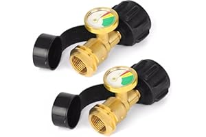 DETOYPAPA Propane Tank Gauge Level Indicator, 2 Pack Propane Gas Gauge for LP Propane Tank 5LB-40LB with QCC1/Type, Leak Detector for BBQ Gas Grill, RV Camper Accessories, Heater, Propane Application