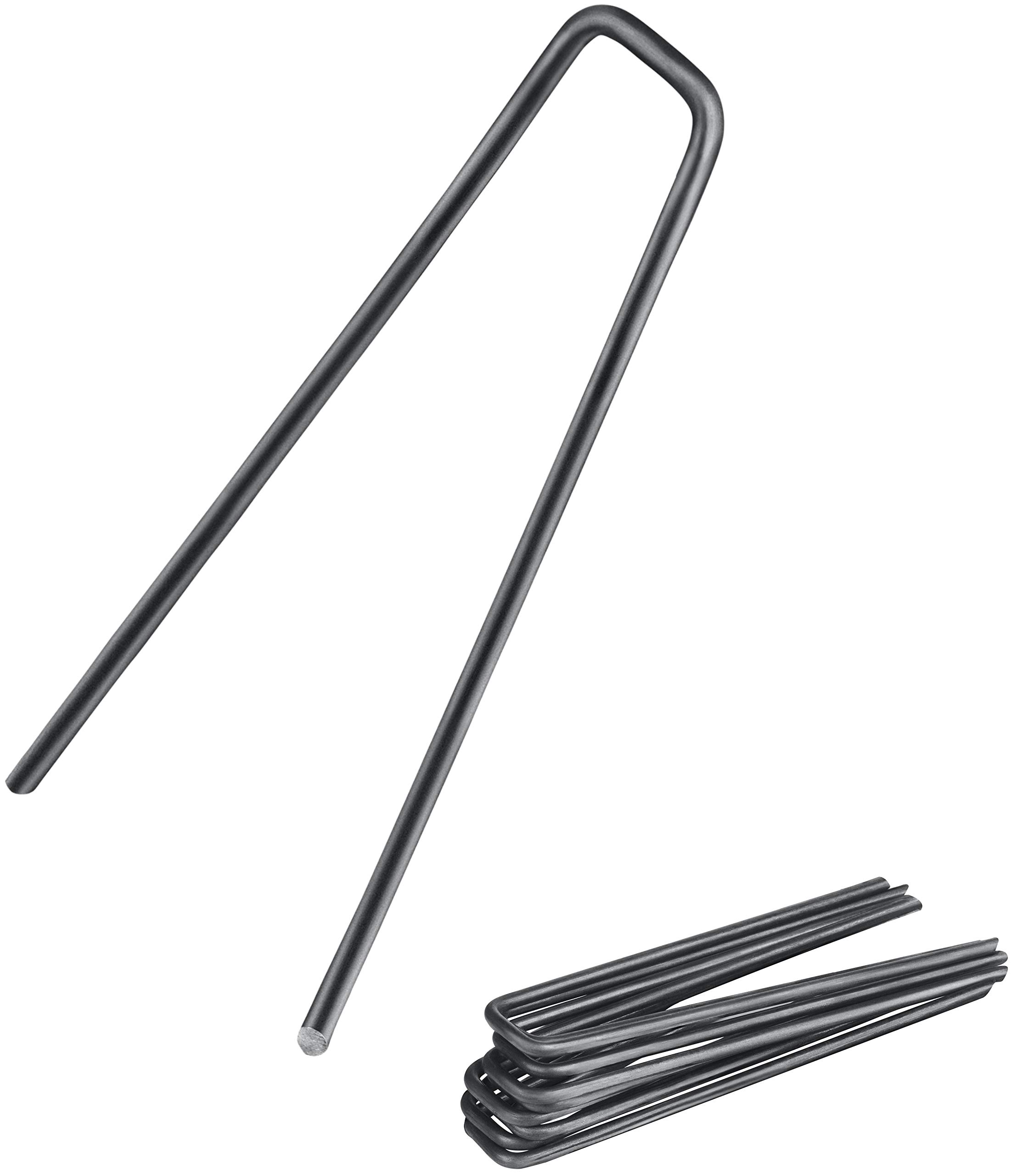 100x ground anchor with flat head | ground nails | ground anchor made of non-galvanised carbon steel for fixing weed fleece | garden fleece | weed foil | fence & net or for camping (100,100x13x2,9 mm)