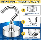 FINDMAG 6 Pack Neodymium Magnetic Hooks, Silver, 16 mm Base view 8