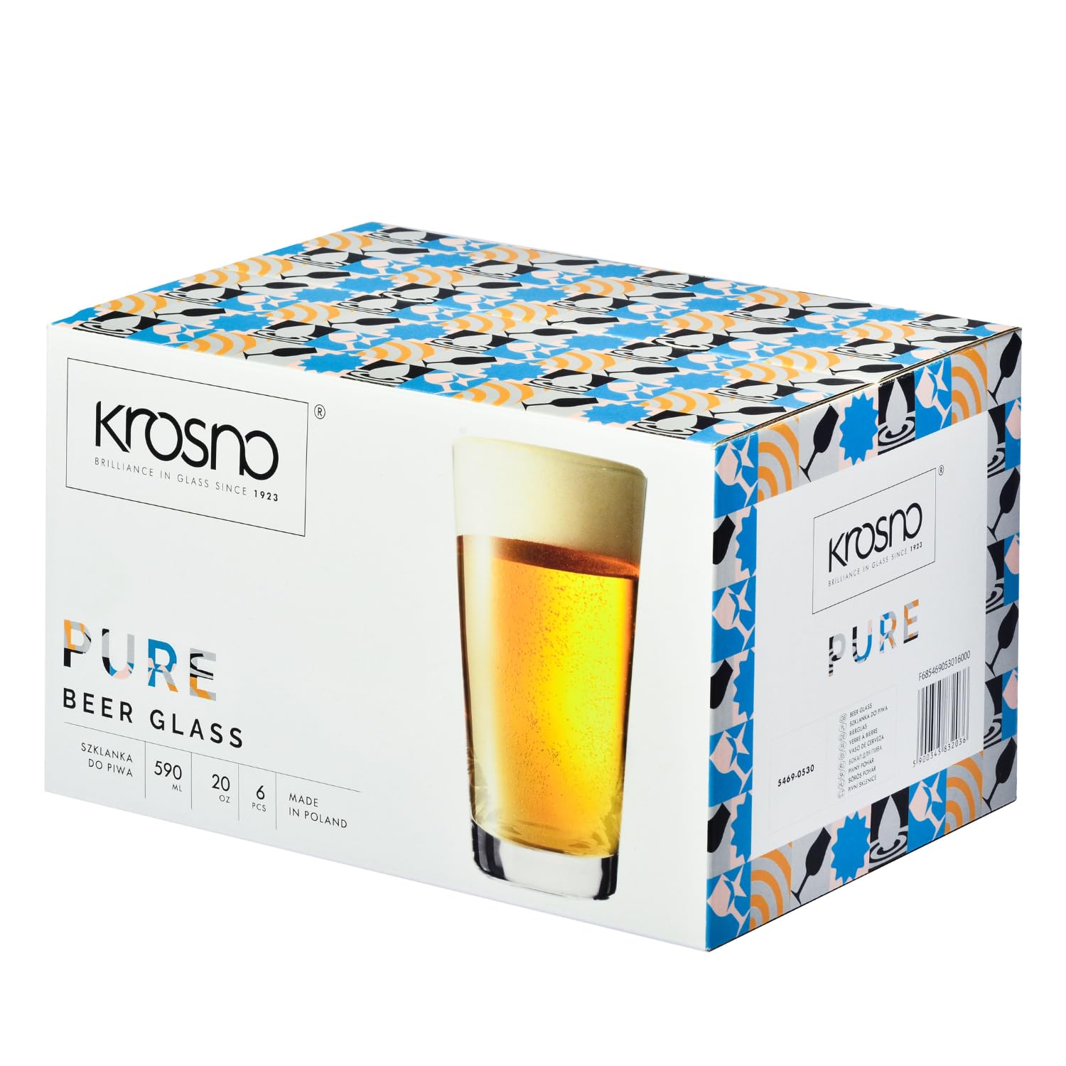 Krosno Hoch Weizengläser 6er Set – 530 ml Biergläser aus der Pure Kollektion – Für den täglichen Gebrauch – Spülmaschinenfest, ideal für Bier, Cider, Lager & mehr 9