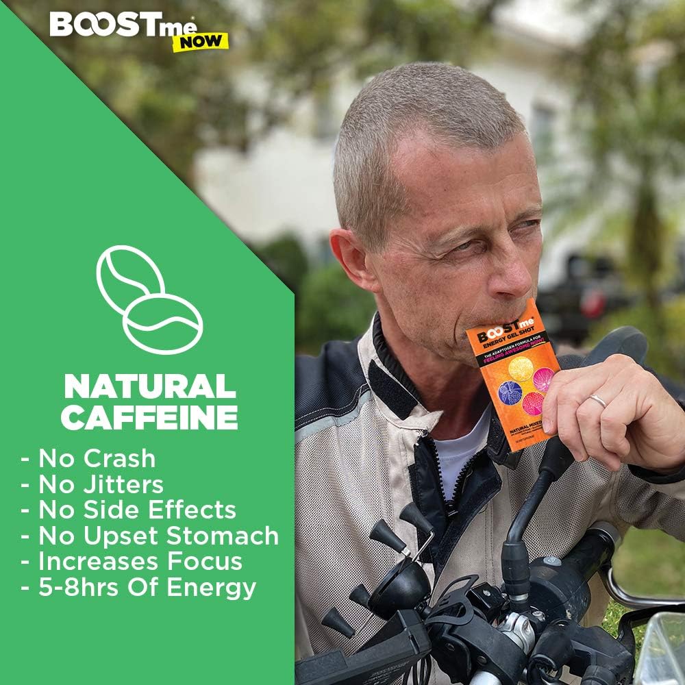 BOOSTme Energy Gel Shot - Natural Pre Workout Shots with Adaptogens - Vegan Preworkout Energy Shot - Natural Preworkout with Ginseng Rhodiola - Natural Energy Shot - Natural Energy Gels for Running 6: Health & Personal Care