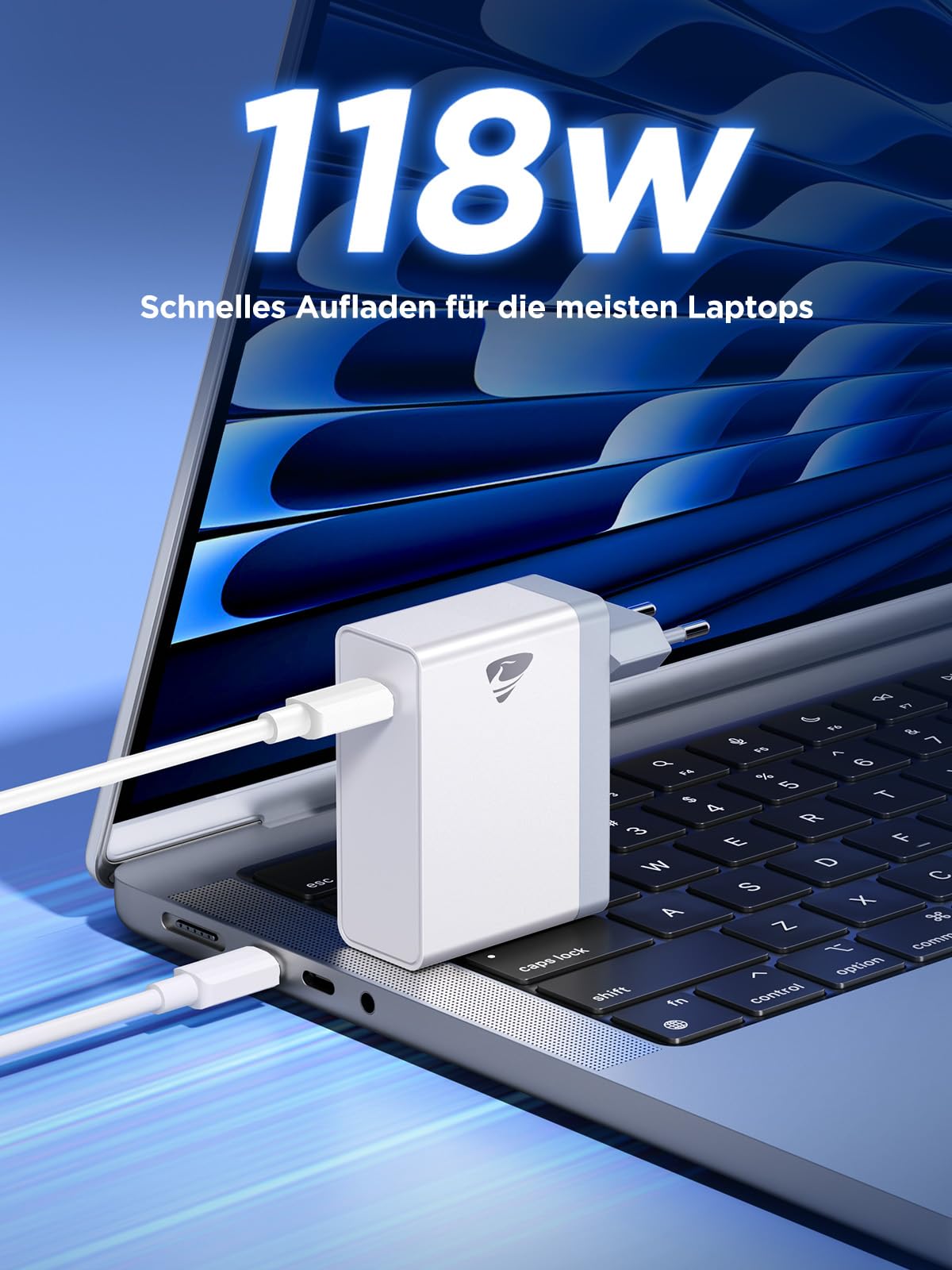 Mac Book Pro Ladegerät, Aioneus 100W Schnell Netzteil MacBook Ladekabel USB C 2M für MacBook 16/15/ 14/13 Zoll, Mac Air 2020/2019/ 2018, iPad Pro, HP 5A/100W Ladekabel USB C 2