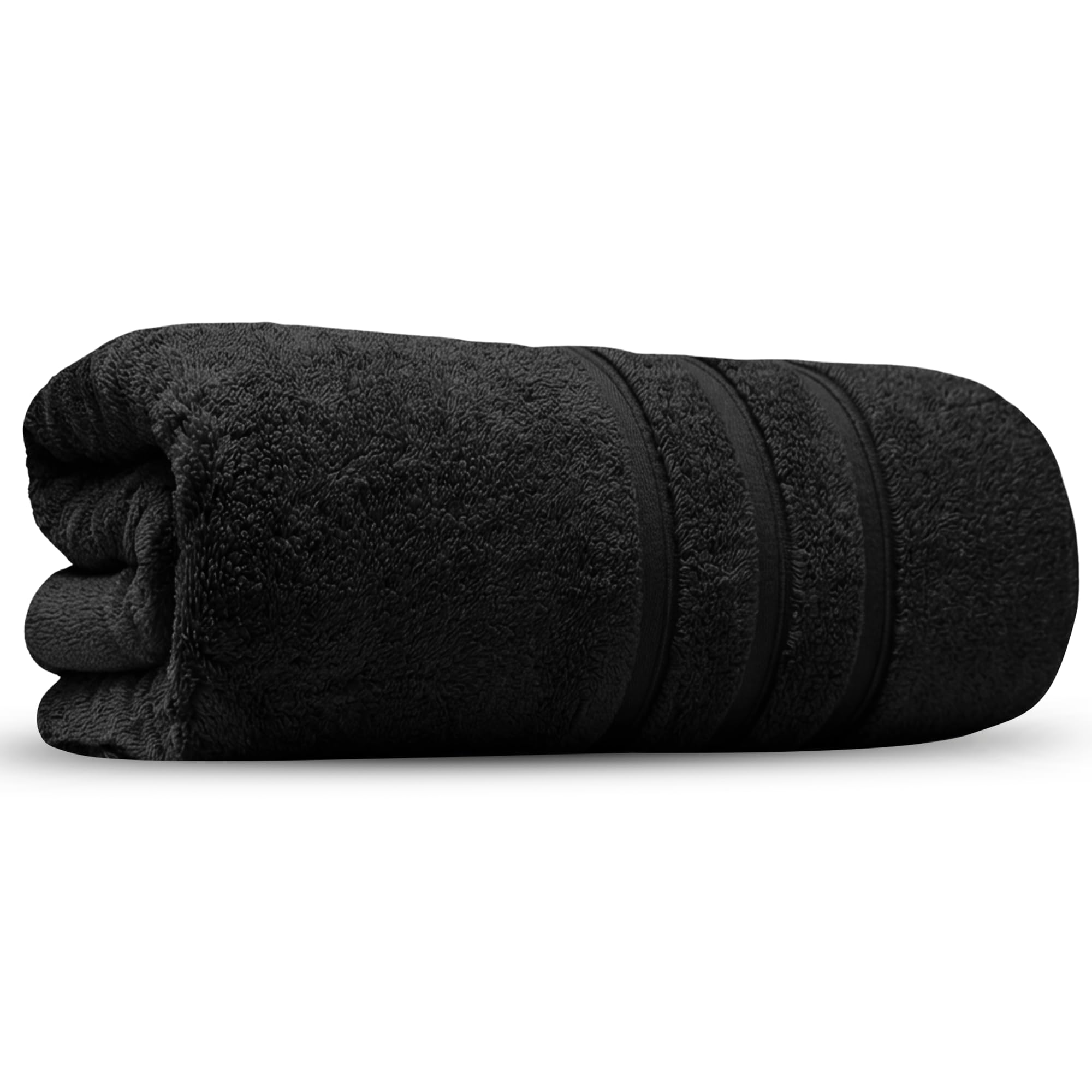 Luxury Bath Sheets Zero Twist Cotton 600 GSM (90 x140cm) Thick & Plush Hotel Quality Large Pool Spa & Hotel Bathroom Bath Towels | Pack Of 1 Jet Black