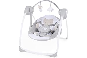 Ingenuity Comfort 2 Go Portable Swing Cuddle Lamb Compact Swing with TrueSpeed