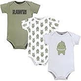 Hudson Baby Infant Boy Cotton Bodysuits, Modern Dino, Preemie