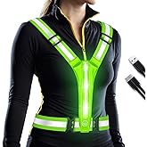 LED Reflective Vest Running Gear, Light Up Running Vest Rechargeable, Safety Night Running Gear for Walking Running Cycling