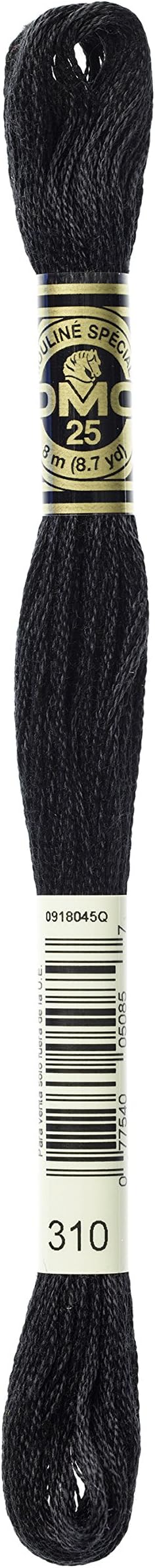 DMC 117-310 Mouline Six Strand Embroidery Floss Black 8.7-Yard