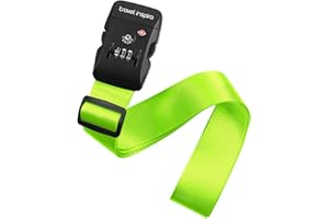 Travel Inspira Luggage Straps with TSA Combination Lock - Adjustable, Easy to Use, Protect Your Luggage, Fluorescent Green