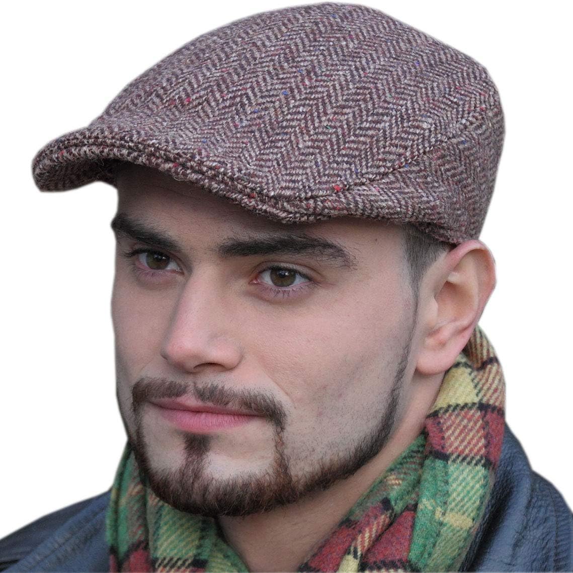 Men's Hanna Tweed Cap, Handmade in Ireland, Brown