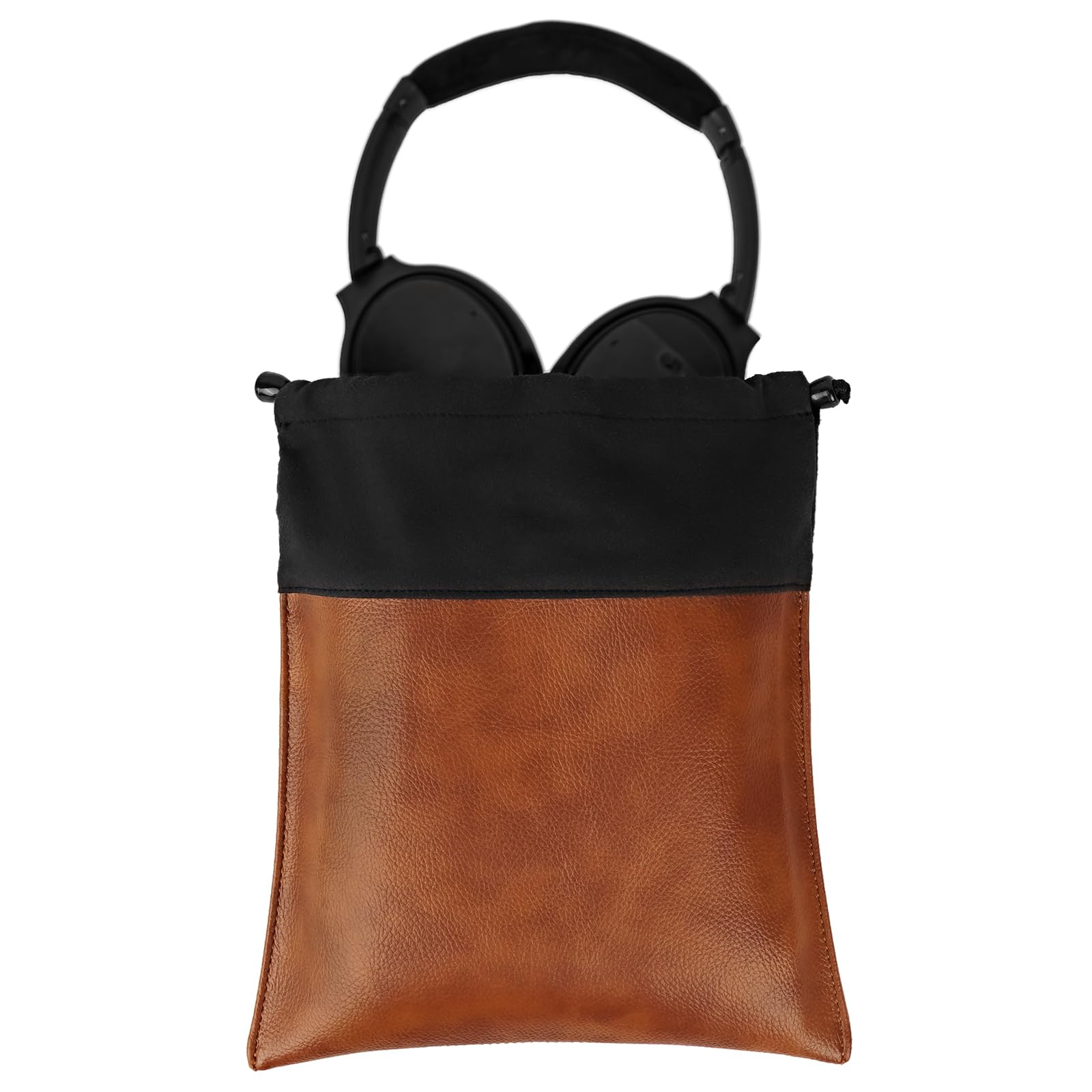 GEEKRIA Headphones PU Pouch, Universal Headphone Protection Pouch/Portable Travel Bag, Compatible with Bose QC Ultra/45/35/25, Beoplay H9i/8/6/4/2, AKG Y500, Y50BT (Brown)