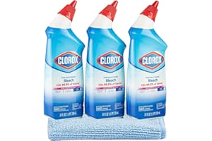 GENERIC 3 Clorox Toilet Bowl Cleaner with Bleach , Rain Clean 24 oz , - BONUS Microfiber Cleaning Cloth
