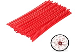 72Pcs Universal Spoke Skins Cover - Ovelur Wheel Spoke Wraps Skins Pipe Trim Decoration Protector For Motorcycle Dirt Bike Yamaha Harley Suzuki(Red)