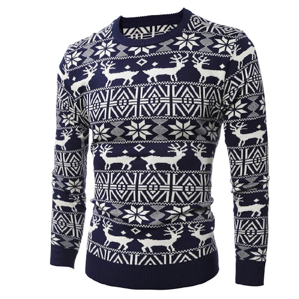 Celucke Weihnachtspullover Norweger Pullover Herren Strickpullover