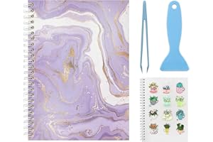 DHATMYC Reusable Sticker Book Collecting Album A5 Size 60 Sheets Sticker Collection Storage Book for Adults Release Paper Sticker Saver Organizer Book with Tools (Light Purple)