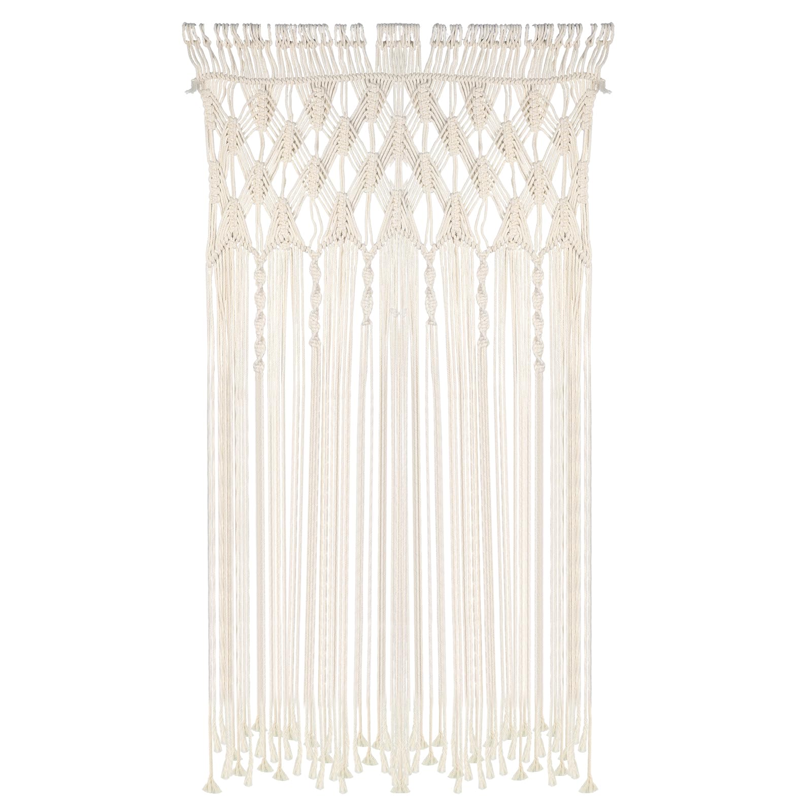 lalago Macrame Wall Hanging, Woven Tapestry, Boho Curtain, Door Curtain, Boho Decoration, Wall Decoration, Tapestry for Room, Background Decoration (74 x 203 cm)