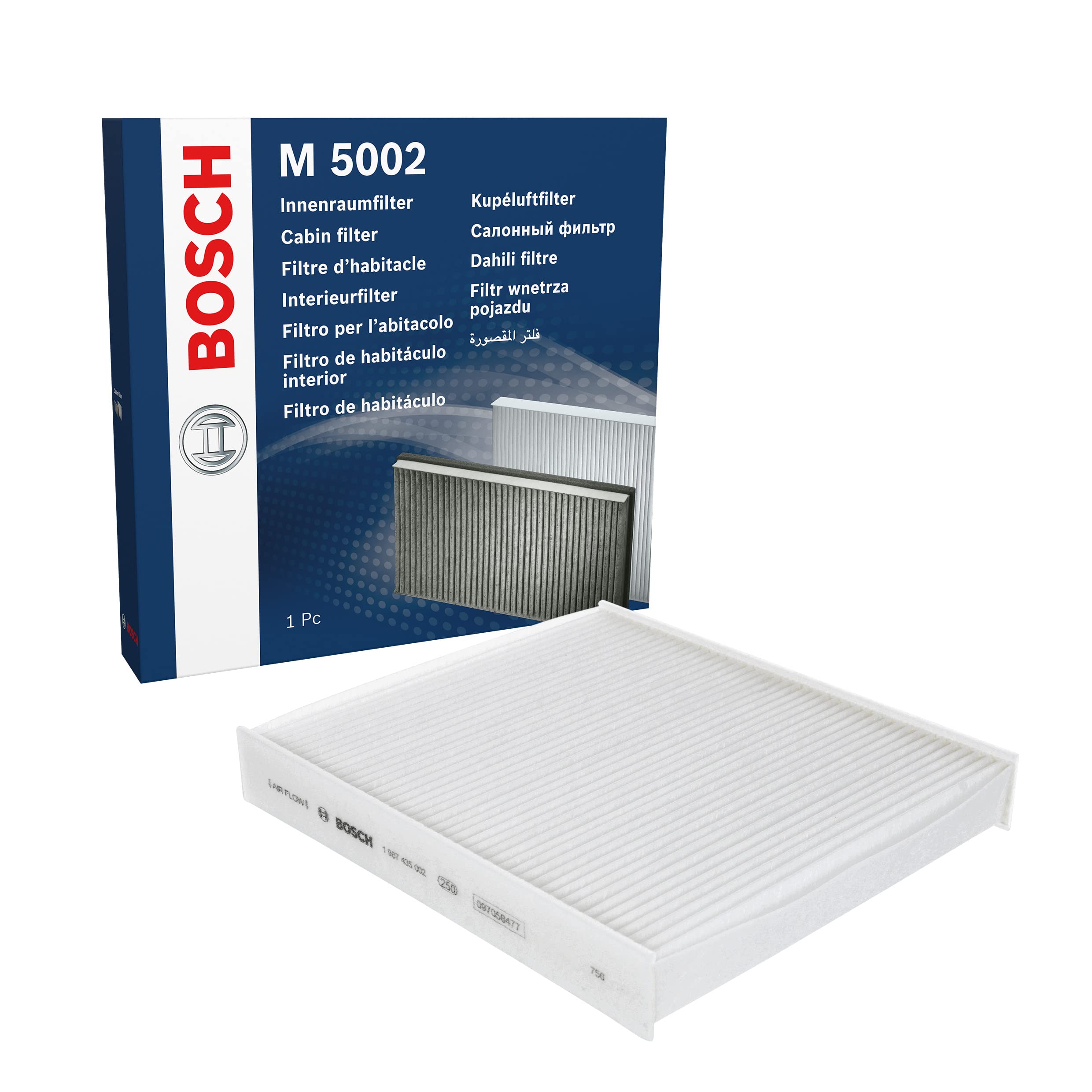 Bosch M5002 Standard Cabin Filter, Replacement Filter - Filters Pollen and Dust for Cleaner Air Inside the Vehicle