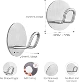 JS Adhesive Hooks Stainless Steel Wall Hangers 4 Pack 1kg-2kg Load view 2