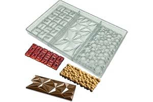 GOLDBAKING 3 Kinds Shape Chocolate Bar Mold Break Apart Chocolate Molds Protein Energy Bar Maker
