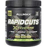 ALLMAX Rapidcuts Xtreme Fat Burner Powder, Lean Lemon Lime, 235 g | Supports Fat Metabolism, Boosts Energy &amp; Focus, Thermogenic Blend, Green Tea Extract, Yohimbine Formula
