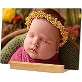 Custom Metal Photo Prints Customized photo gifts with Natural Bamboo Base,Personalized Picture Gifts for Family and Lovers by 12-Color HD Printing Technology -Gift Wrapping Available-Same day Pick up