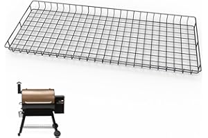 OUTSPARK Upgrade Pellet Grill Storage Shelf for Traeger Pro Series 780 or Ironwood 885 Pellet Grill, Durable Power Coated Metal Bottom Shelf for Traeger Pellet Grill Accessories to Added Storage Space