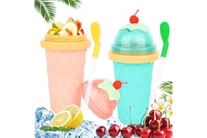 Slushie Cup, 2 Pack 350ml Slushy Maker Cup, Frozen Magic Squeeze for Juice Milk Yogurt Ice Cream Make, DIY Smoothie from Any 