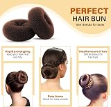 Miss Pouty 5-6 Inch Wide Big Hair Bun Donut Bridal Wedding Hollywood Style Brown view 2