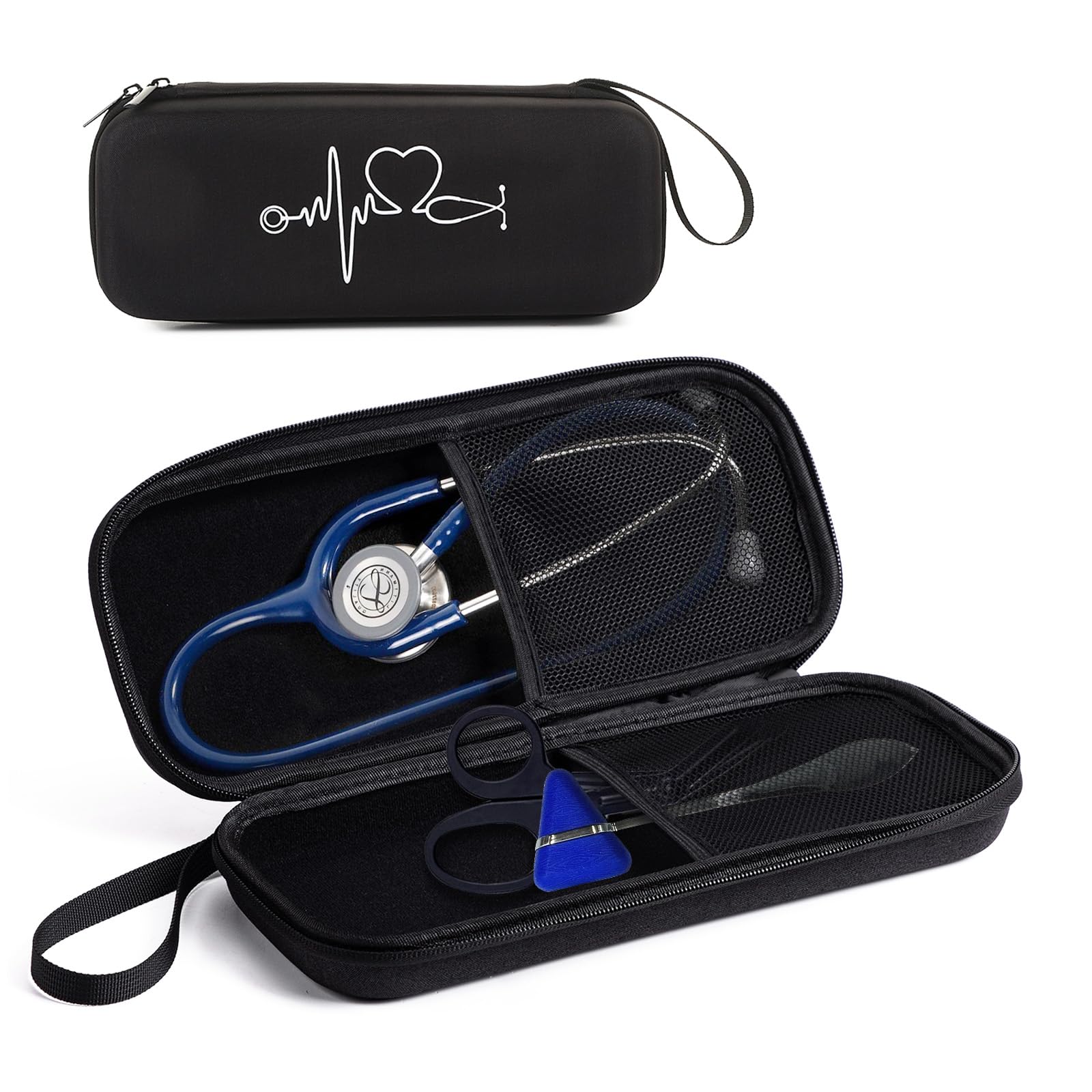Photo 1 of MXCOIRTP Stethoscope Case for 3M Classic III, Lightweight II S.E, Extra Room for Nurse Accessories and Medical Equipment, Hard Carrying Case with Mesh Pocket, Black (Case Only)