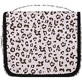 Lakiniss Leopard Print Hanging Toiletry Bag Waterproof Makeup Cosmetic Bag Travel Bag Organizer for Accessories Shampoo Full Sized Container Travel-Essentials Toiletry Bag