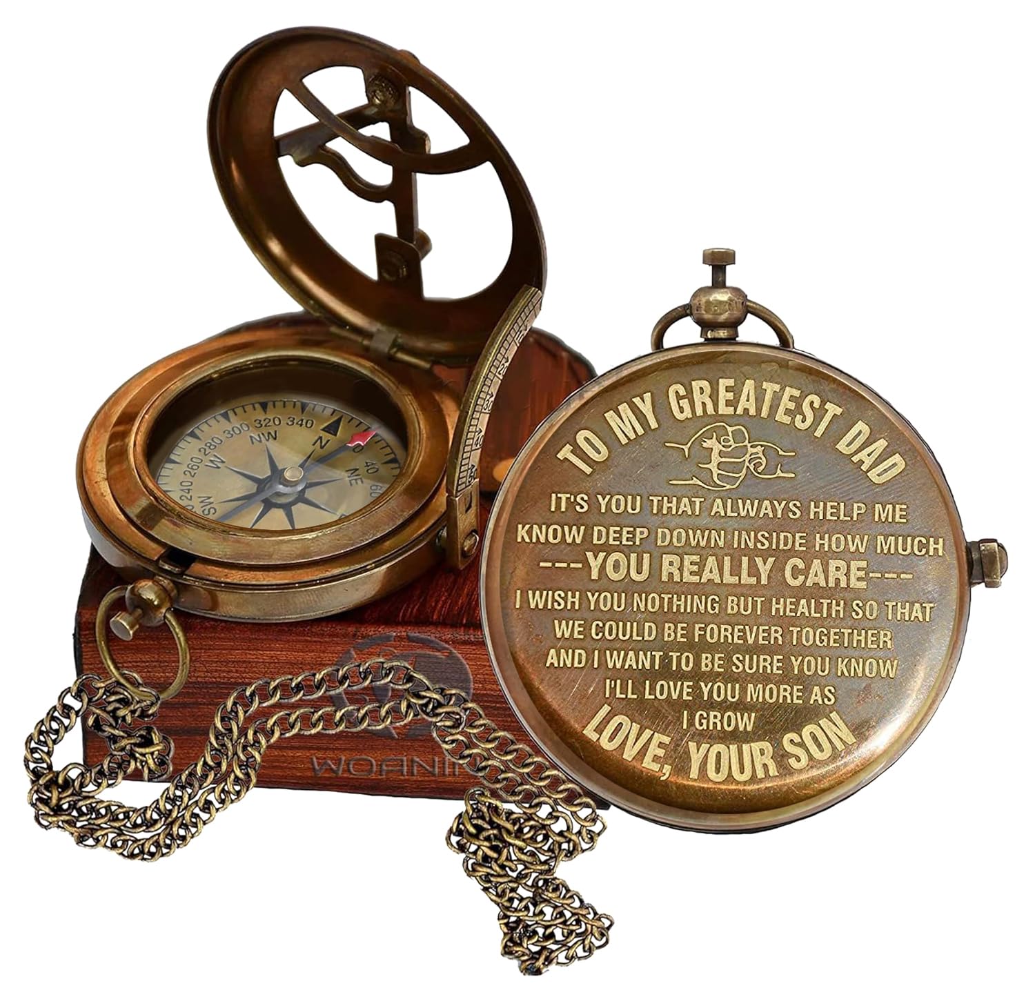 Personalized Compass, Gift for Husband, Son, to my Man, to my Fiancé, Dad, Boyfriend, for Customized Compass (A-for Dad from Son)