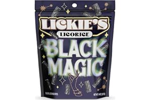 Lickies Licorice Classic Black Licorice Bites | Gourmet Licorice Candy Twists | Vintage Licorice | Vegan, Certified Kosher, Low Fat | 14 Ounces - Resealable Bag