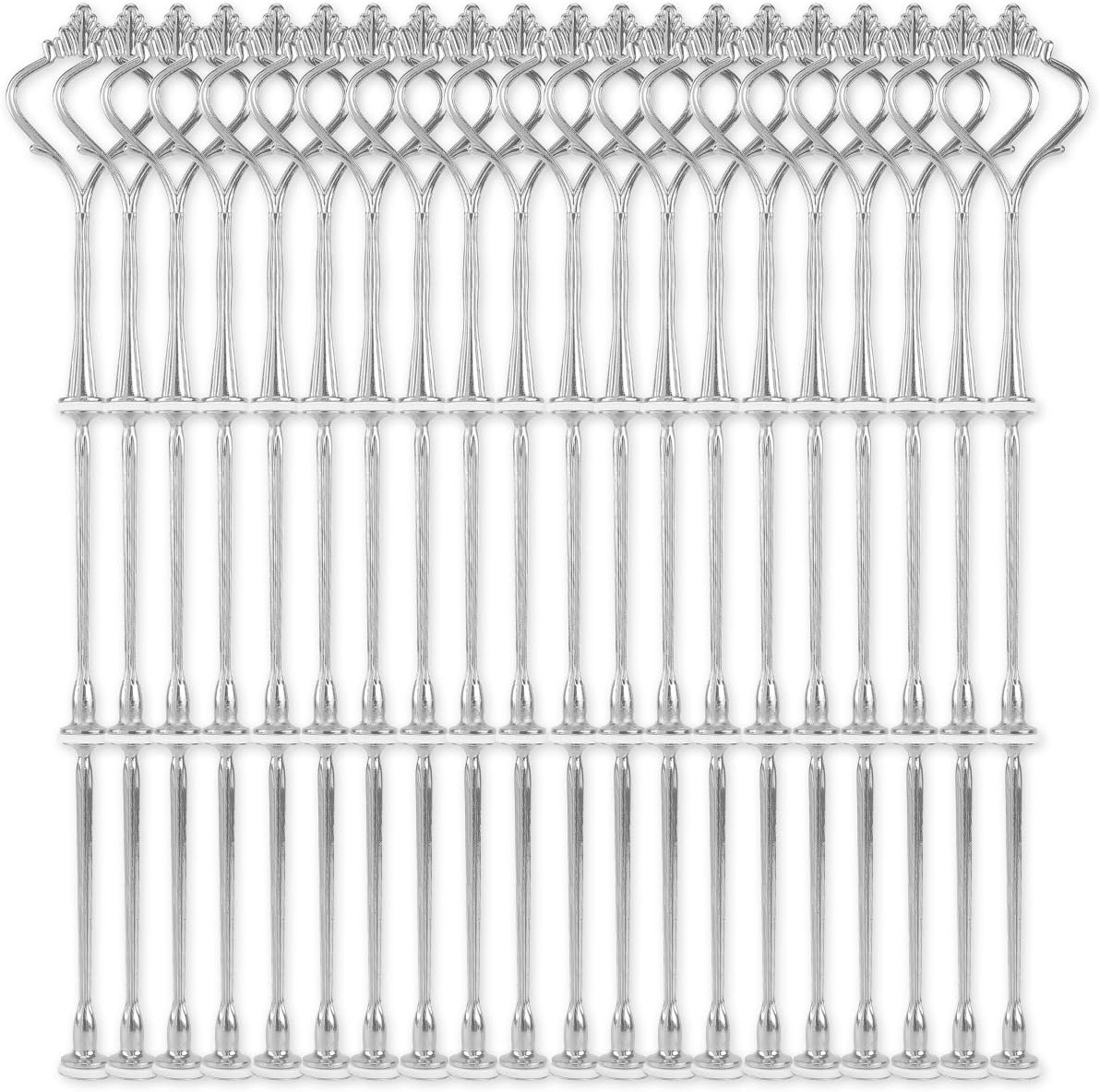 SurePromise 20 x Sets 2 or 3 Tiers Cake Plate Stand Fittings Silver Plated Crown Classical Pattern Stands New for Wedding Teashop Hotel