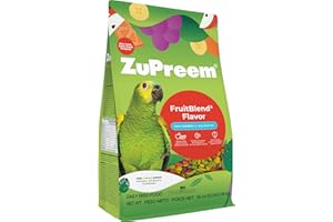 ZuPreem FruitBlend Bird Pellets, Daily Bird Food for Amazon, Cockatoo, Macaw, Core Nutrition for Large Birds, Made in USA, Pellets for Large Birds, Macaw Food (L, 3.5 lbs)