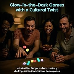 OmniHaven Glow-in-The-Dark Dice Game Set – 4-in-1