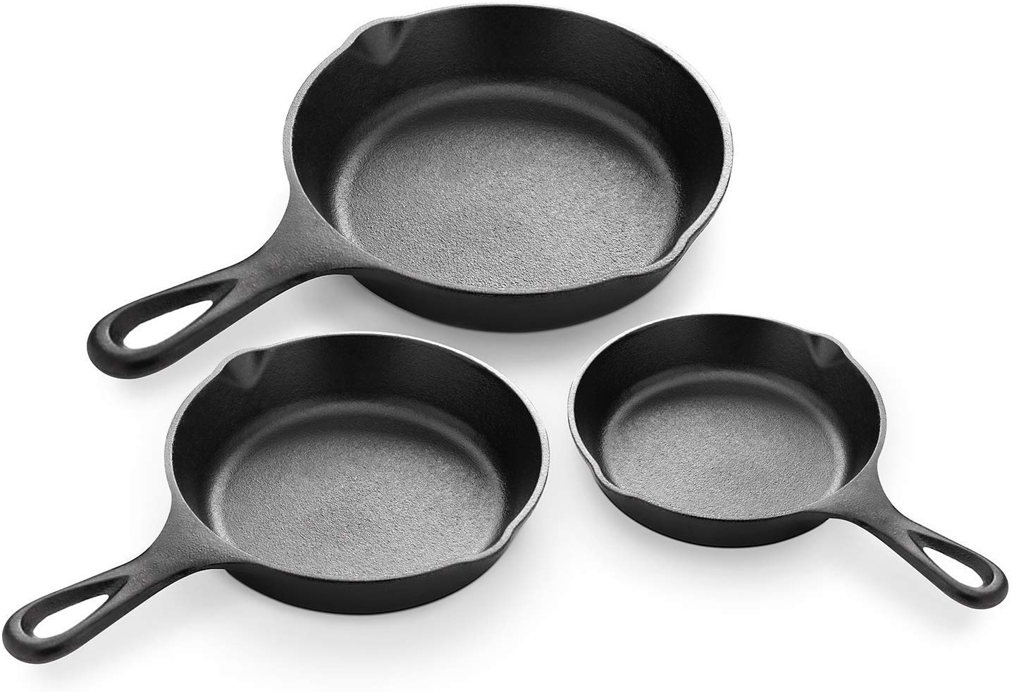 Simple Chef Cast Iron Skillet 3Piece Set Best HeavyDuty