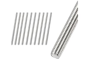 HiPicco M3 x 100mm Fully Threaded Rod & Studs, 304 Stainless Steel Right Hand Threads Rods, M3-0.5 Thread Pitch for Anchor Bo