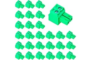 Keszoox 40 PCS 3.81mm Pitch Green Phoenix Type Connector 2 Pin PCB Screw Terminal Block