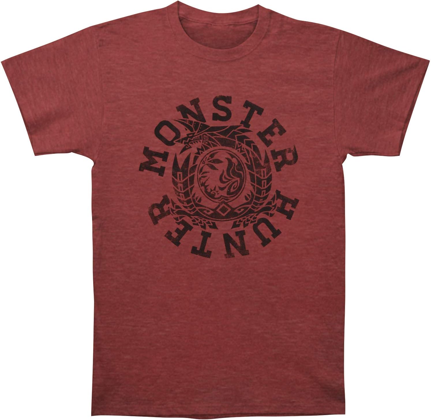 Monster Hunter Men's Crest Slim Fit T-Shirt Heather Maroon