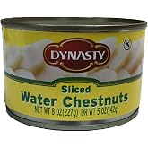Dynasty Kosher Canned Water Chestnuts 8oz per Can (Sliced, 2 Can)