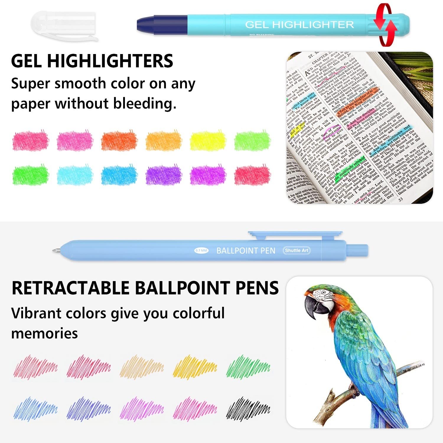 Mua Bible Highlighters and Pens No Bleed, 22 Pack Bible Journaling Kit ...